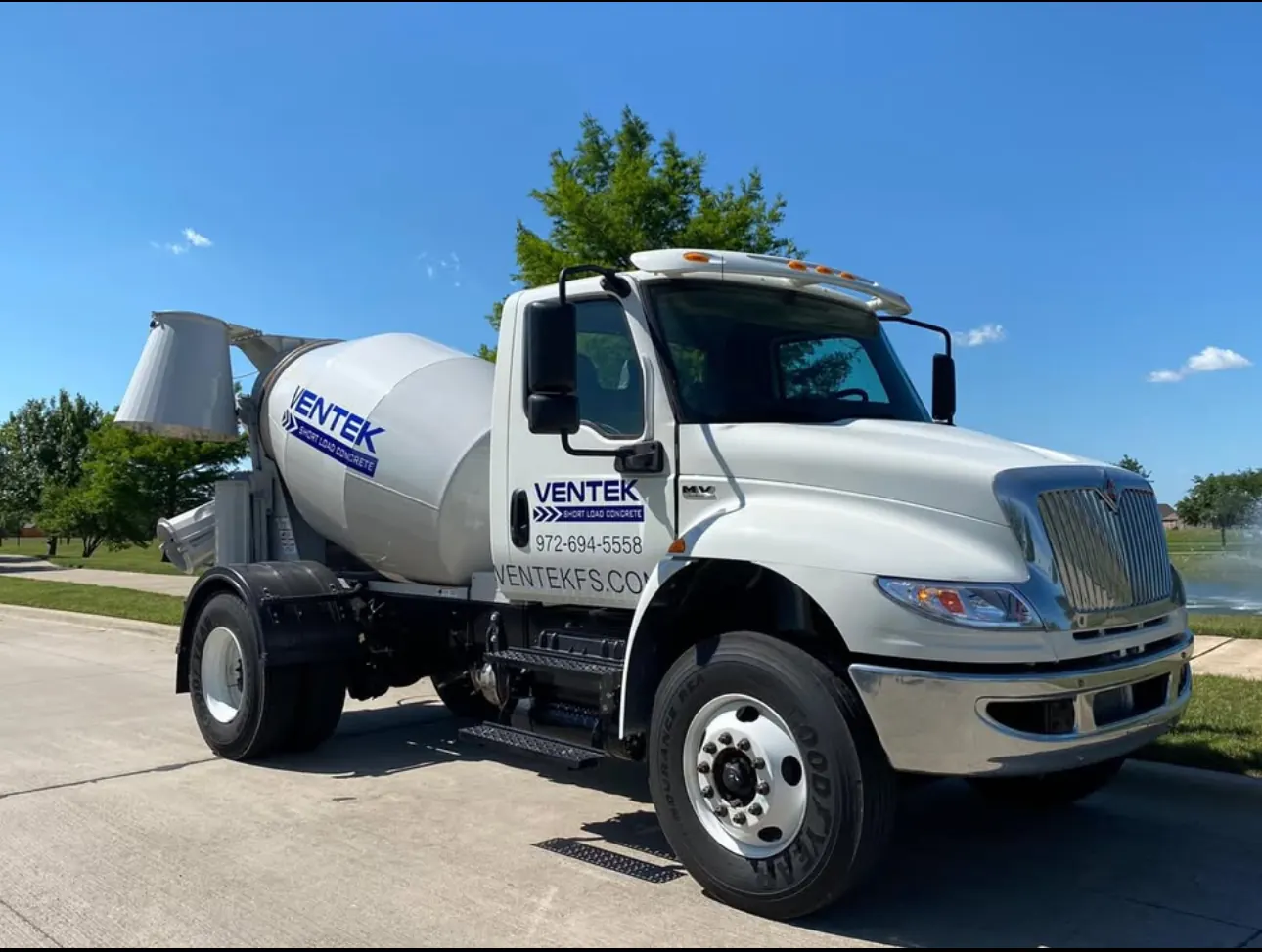 Ventek medium concrete mixer truck for mid-size residential projects in DFW